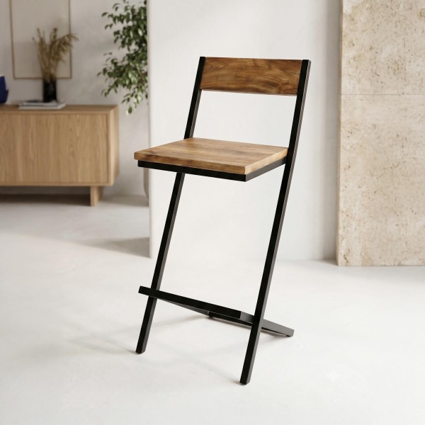 Barstuhl aus Holz und Metall - Linea