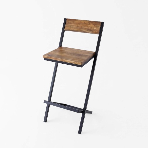 Barstuhl aus Holz und Metall - Linea