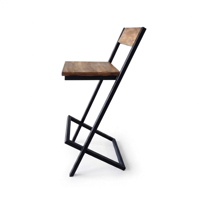 Barstuhl aus Holz und Metall - Linea