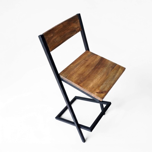 Barstuhl aus Holz und Metall - Linea