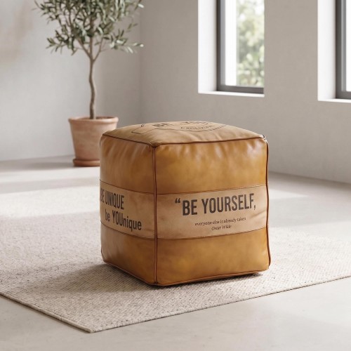 Industrieller Sitzsack aus Leder "Be Yourself