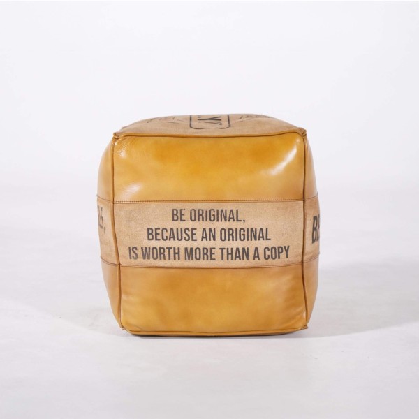 Industrieller Sitzsack aus Leder "Be Yourself