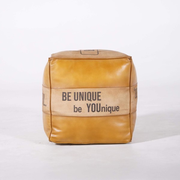 Industrieller Sitzsack aus Leder "Be Yourself