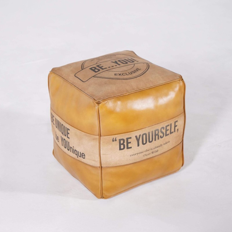 Industrieller Sitzsack aus Leder "Be Yourself