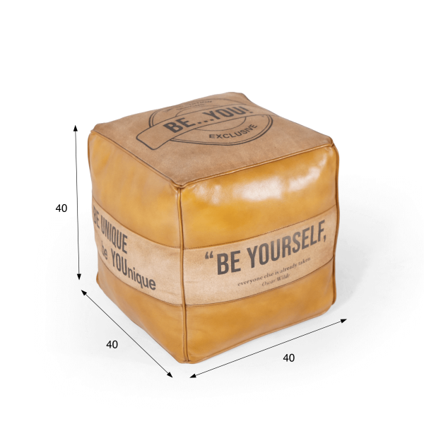 Industrieller Sitzsack aus Leder "Be Yourself
