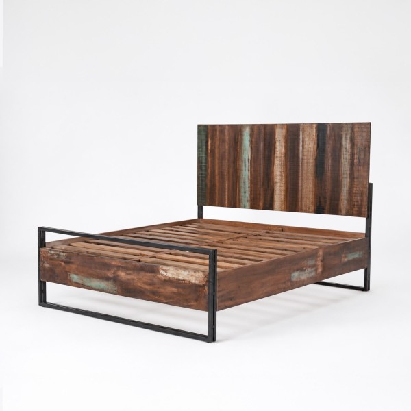 Industrielles 2-Sitzer-Bett aus recyceltem Holz - Recovery