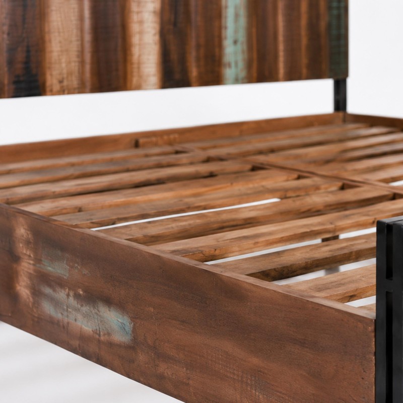 Industrielles 2-Sitzer-Bett aus recyceltem Holz - Recovery