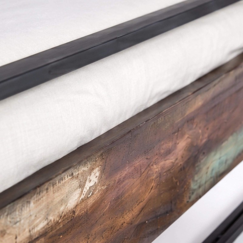 Industrielles 2-Sitzer-Bett aus recyceltem Holz - Recovery