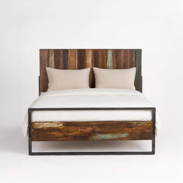 Industrielles 2-Sitzer-Bett aus recyceltem Holz - Recovery