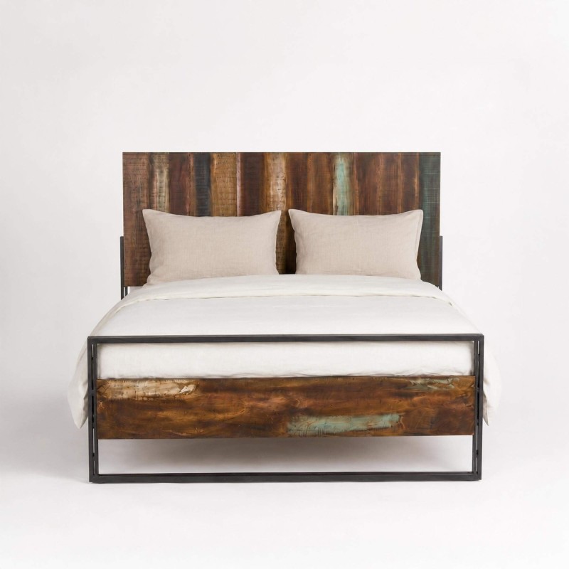 Industrielles 2-Sitzer-Bett aus recyceltem Holz - Recovery
