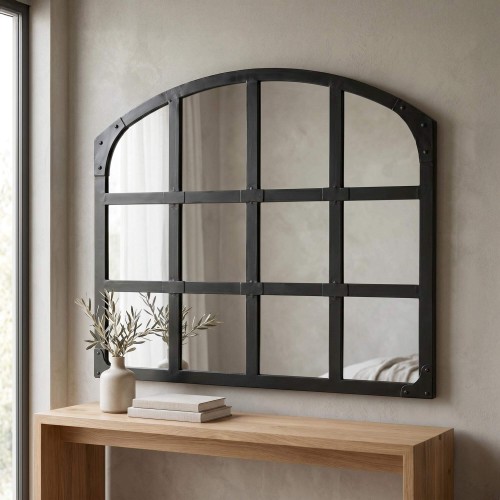 Industrieller Design-Spiegel schwarz 120 X 100 cm