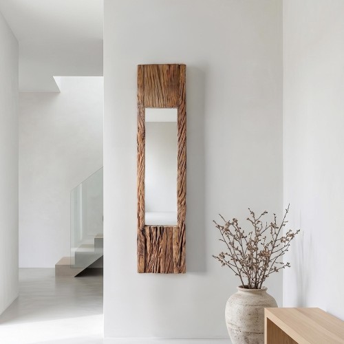 Spiegel aus Rohholz rechteckig 25 x 120 cm - Tree