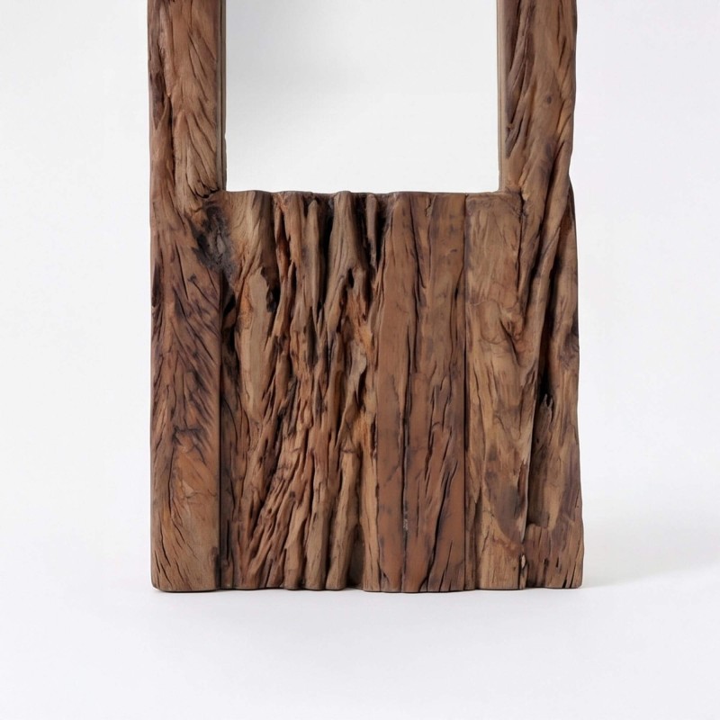 Spiegel aus Rohholz rechteckig 25 x 120 cm - Tree