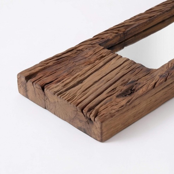 Spiegel aus Rohholz rechteckig 25 x 120 cm - Tree
