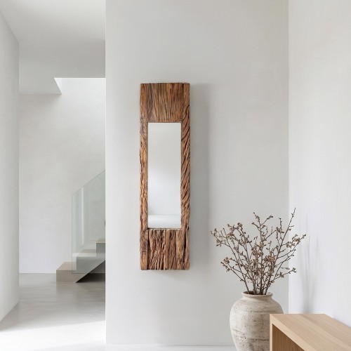 Spiegel aus Rohholz rechteckig 25 x 90 cm - Tree
