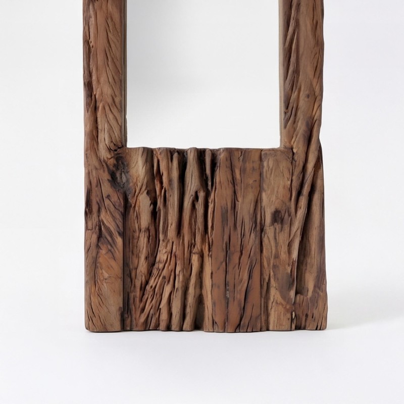 Spiegel aus Rohholz rechteckig 25 x 90 cm - Tree