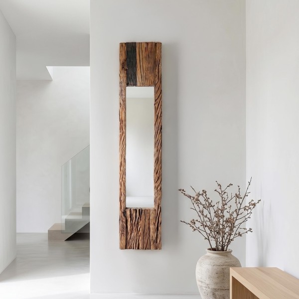 Spiegel aus Rohholz rechteckig 25 x 150 cm - Tree