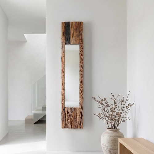 Spiegel aus Rohholz rechteckig 25 x 150 cm - Tree