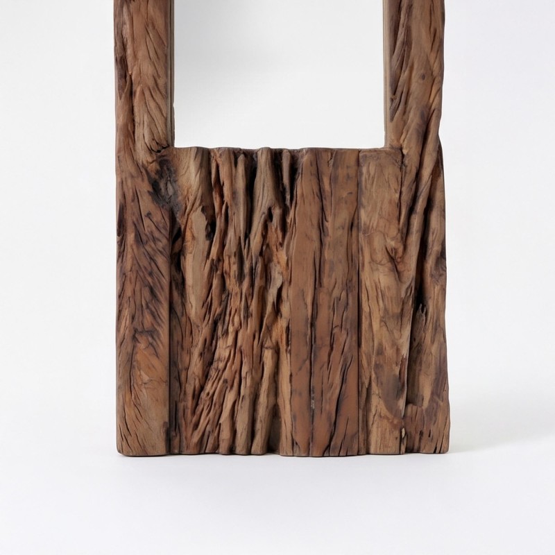 Spiegel aus Rohholz rechteckig 25 x 150 cm - Tree