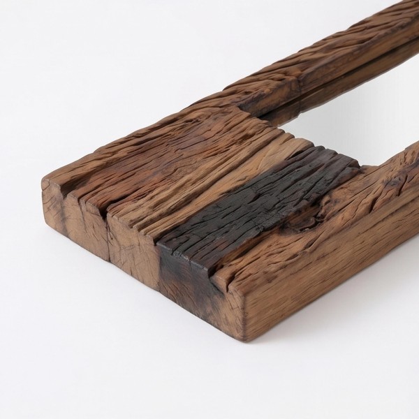 Spiegel aus Rohholz rechteckig 25 x 150 cm - Tree