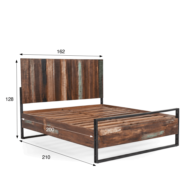 Industrielles 2-Sitzer-Bett aus recyceltem Holz - Recovery
