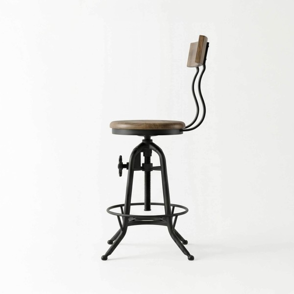 Barhocker aus Holz und Metall