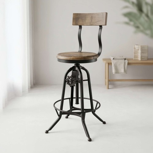 Barhocker aus Holz und Metall