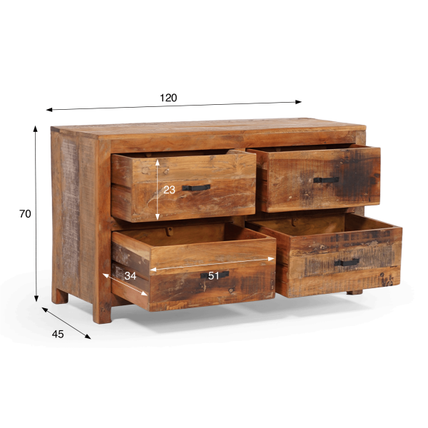 Kommode aus recyceltem Holz - Terra Nova