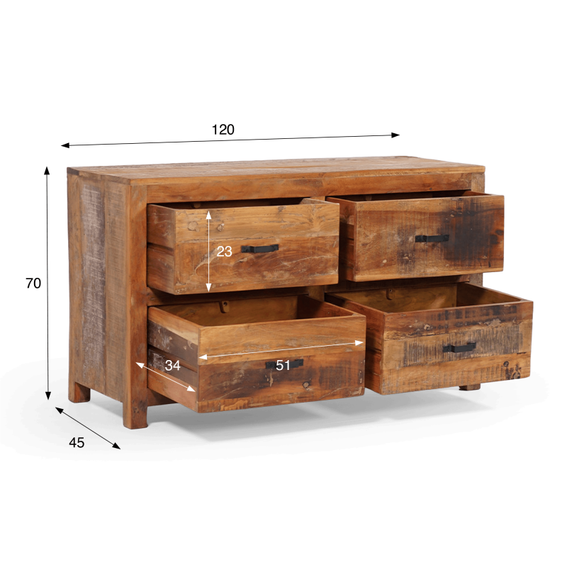 Kommode aus recyceltem Holz - Terra Nova
