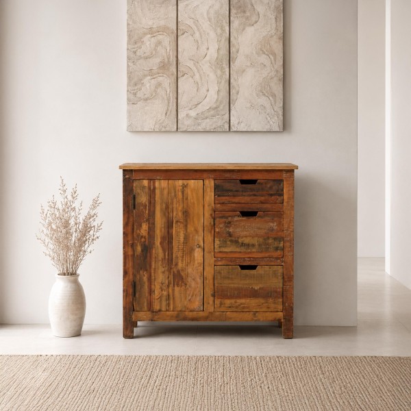 Anrichte 90 cm aus recyceltem Holz - Terra Nova