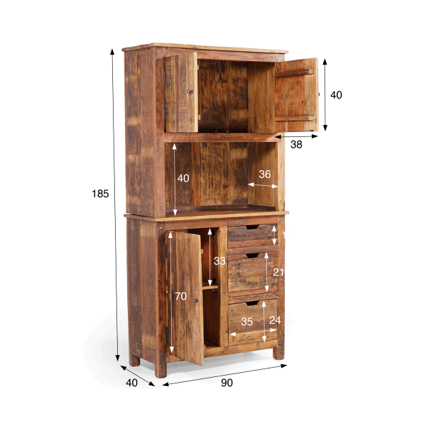 Highboard aus recyceltem Holz - Terra Nova