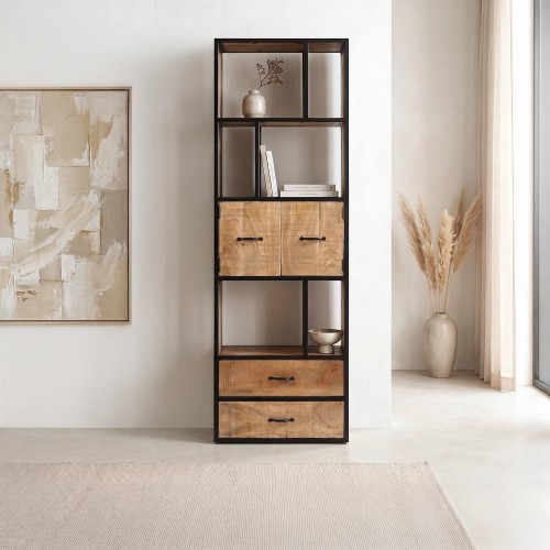 Industrielles Regal aus Massivholz 60 x 185 cm – Walter