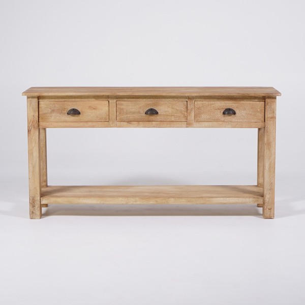 Konsole aus Naturholz mit 3 Schubladen - Timber