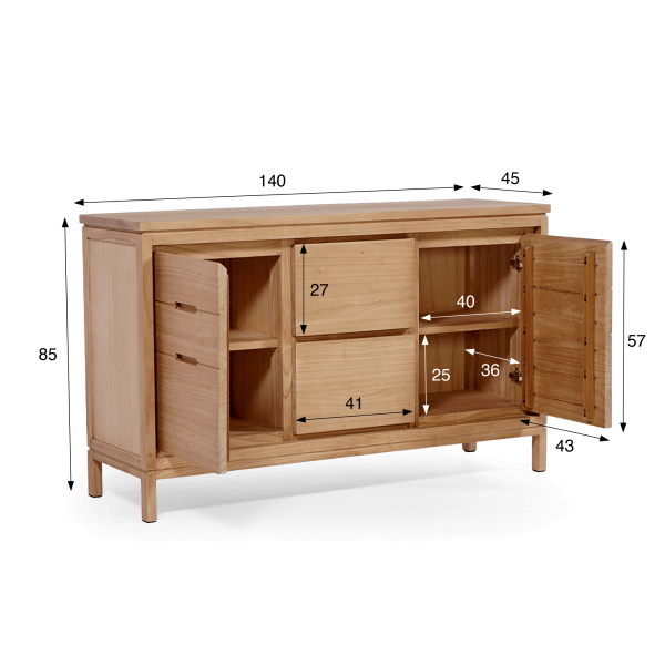Buffet aus Massivholz 140 cm - Ashwini