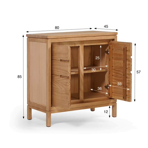 Anrichte aus Massivholz 80 cm - Ashwini