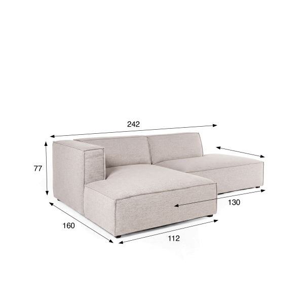 4-Sitzer Ecksofa mit linker Chaiselongue, offen rechts - Isla