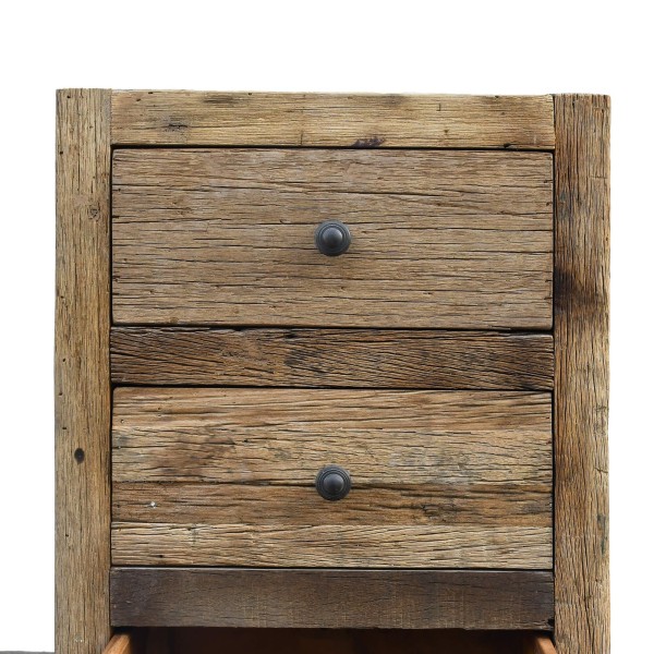 Kommode aus dunklem, rohem Altholz - Antique