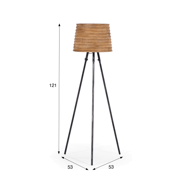 Stehlampe aus Naturholz - Nomade