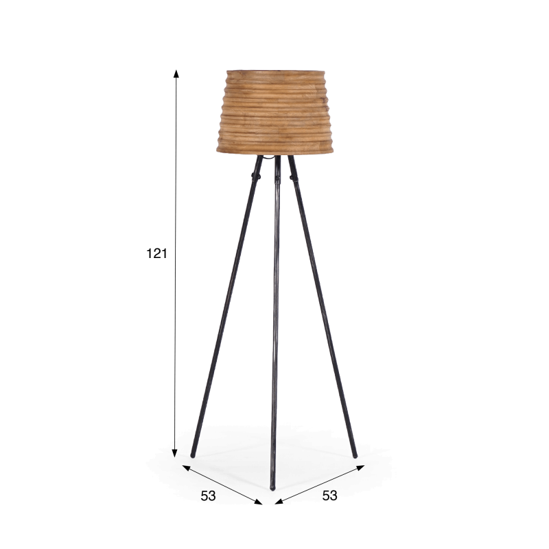 Stehlampe aus Naturholz - Nomade