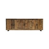 Sideboard aus dunklem, rohem Altholz 220 cm - Antique