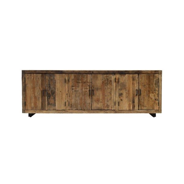 Sideboard aus dunklem, rohem Altholz 220 cm - Antique