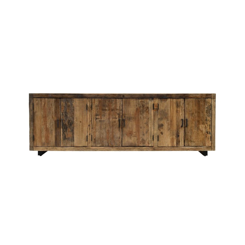 Sideboard aus dunklem, rohem Altholz 220 cm - Antique