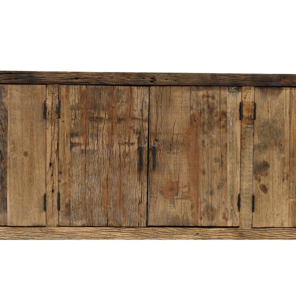 Sideboard aus dunklem, rohem Altholz 220 cm - Antique