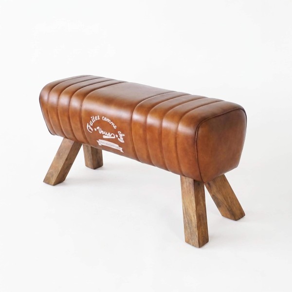 Bank aus Holz und Naturleder - Navona