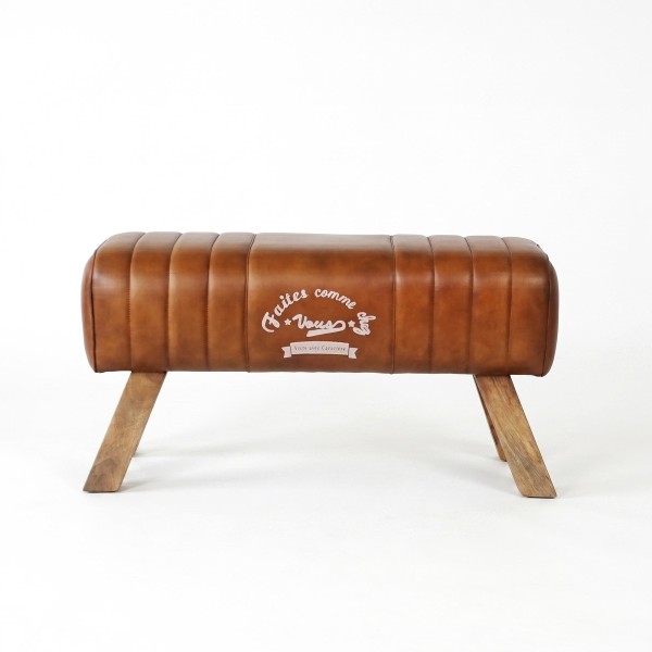 Bank aus Holz und Naturleder - Navona