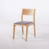 Stuhl aus Naturholz und grauem Stoff - Elegance