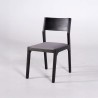 Schwarzer Stuhl aus Naturholz und grauem Stoff - Elegance