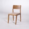 Stuhl aus Naturholz und beigem Stoff - Elegance