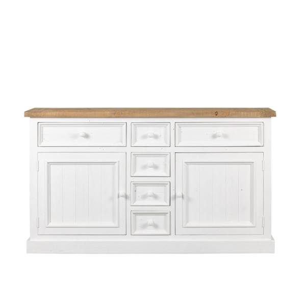 Sideboard aus massivem Kiefernholz in Weiß und Holzoptik 160 cm - Mayfield