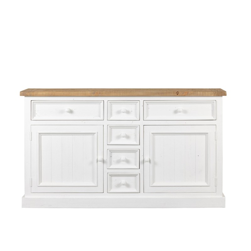 Sideboard aus massivem Kiefernholz in Weiß und Holzoptik 160 cm - Mayfield